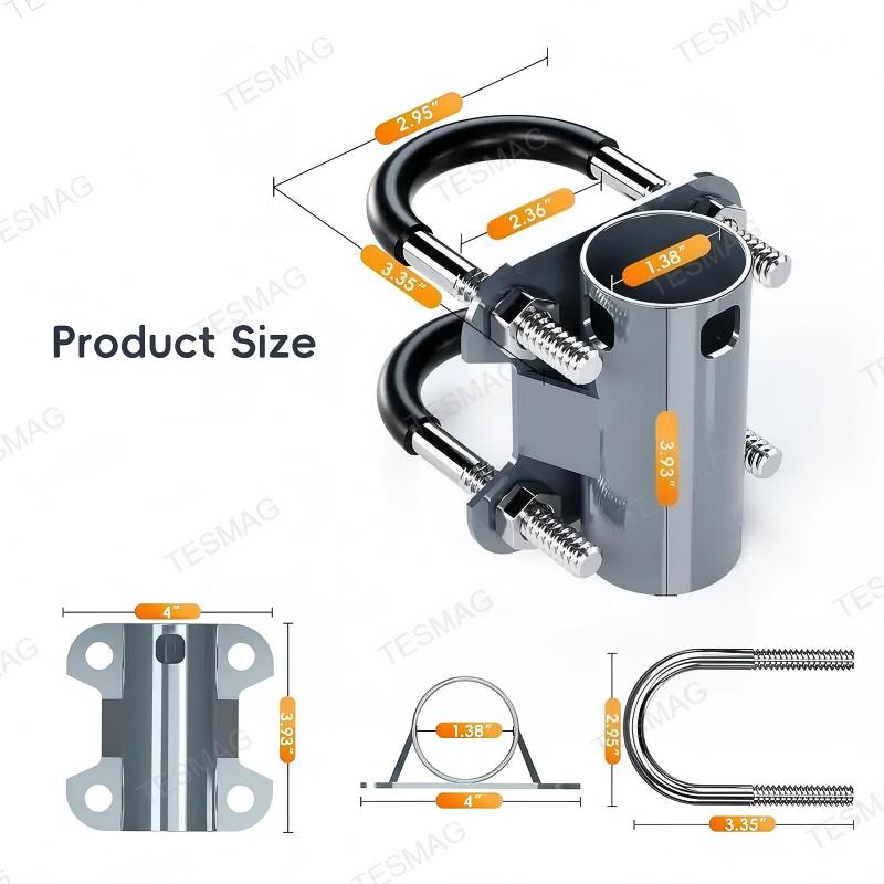 U-Bolt Pole Clamp Mount for Starlink V2 Antenna Outdoor Installation