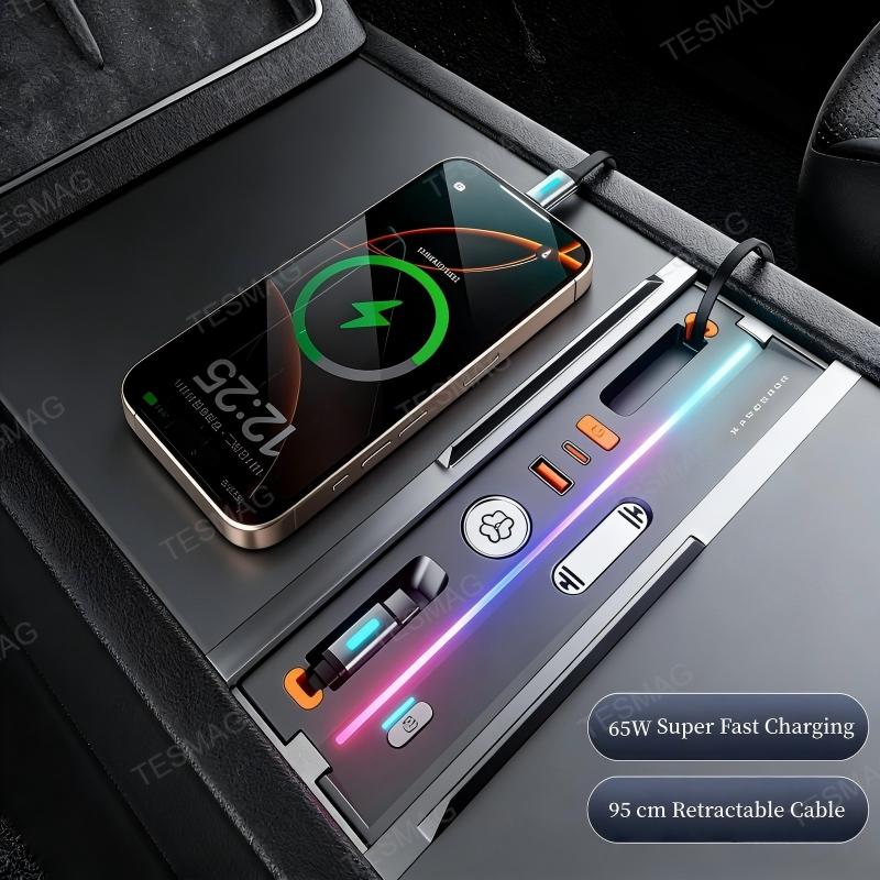 USB Hub Docking Station with Aromatherapy & LED Light for Tesla Model 3 Highland /Model Y Juniper