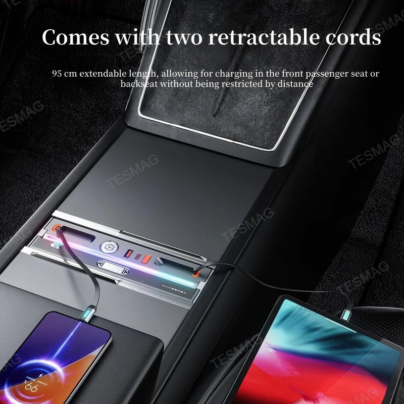 USB Hub Docking Station with Aromatherapy & LED Light for Tesla Model 3 Highland /Model Y Juniper