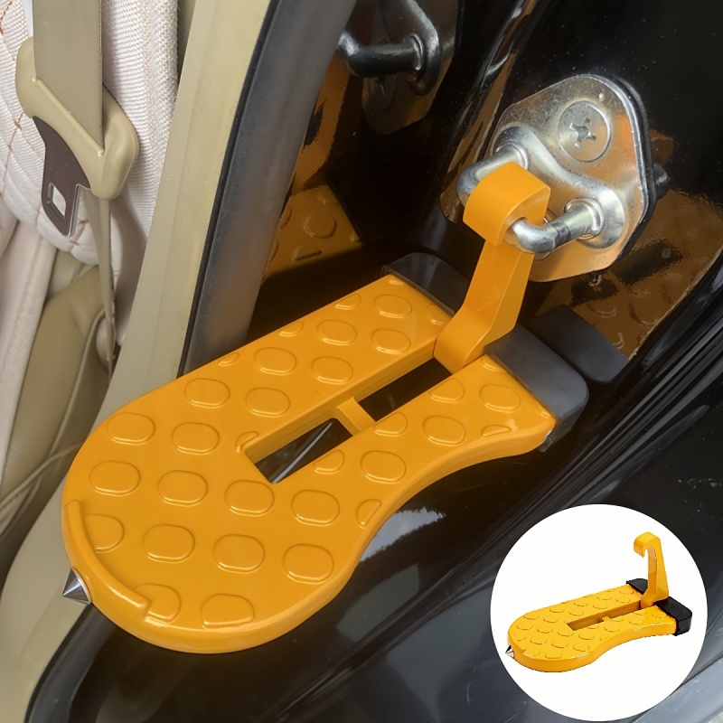 Universal Foldable Car Door Step With Emergency Hammer Function