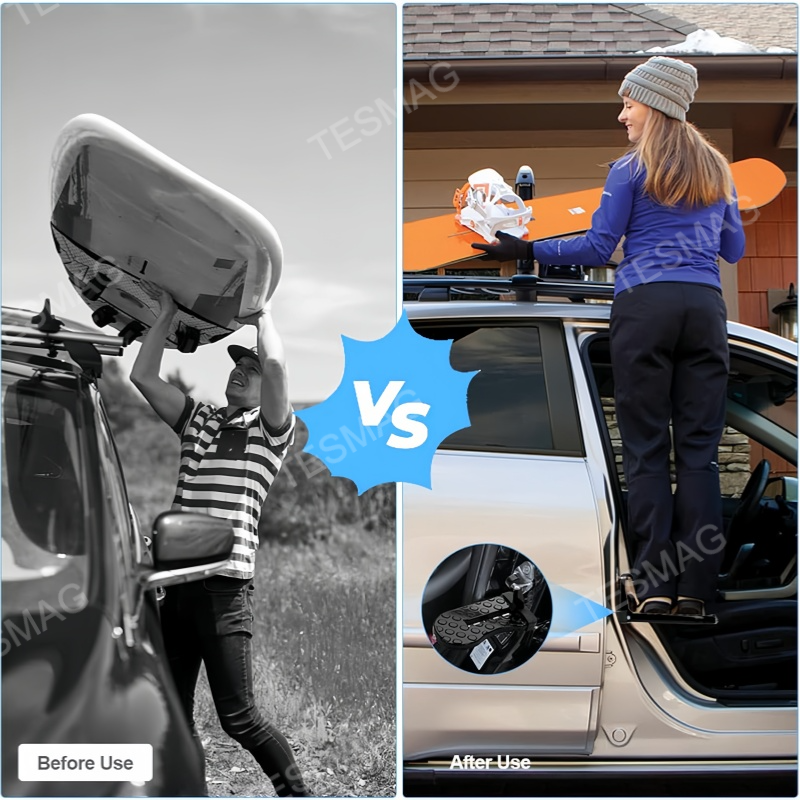 Universal Foldable Car Door Step With Emergency Hammer Function