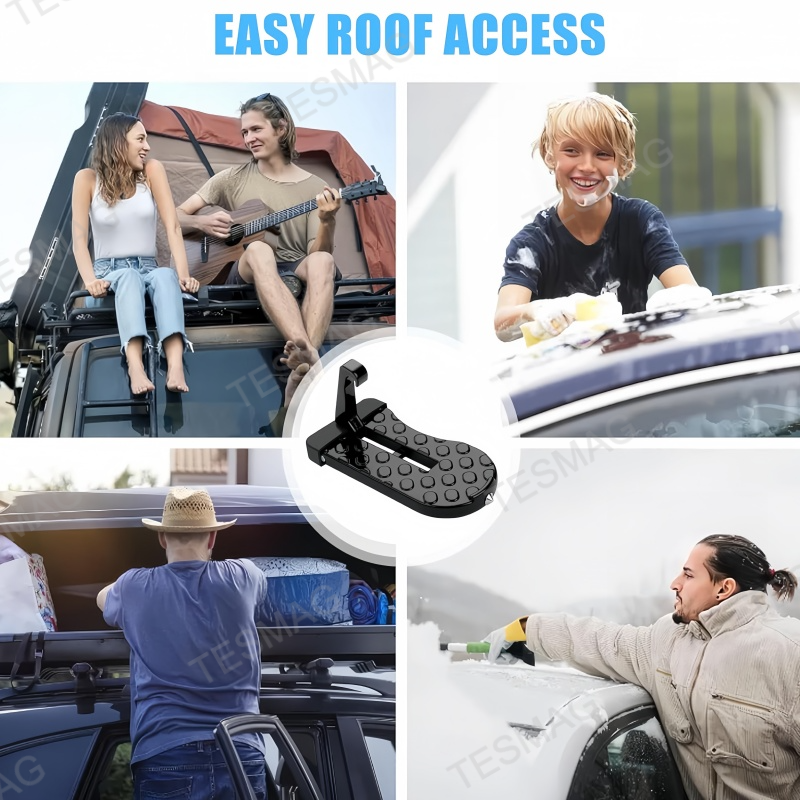 Universal Foldable Car Door Step With Emergency Hammer Function