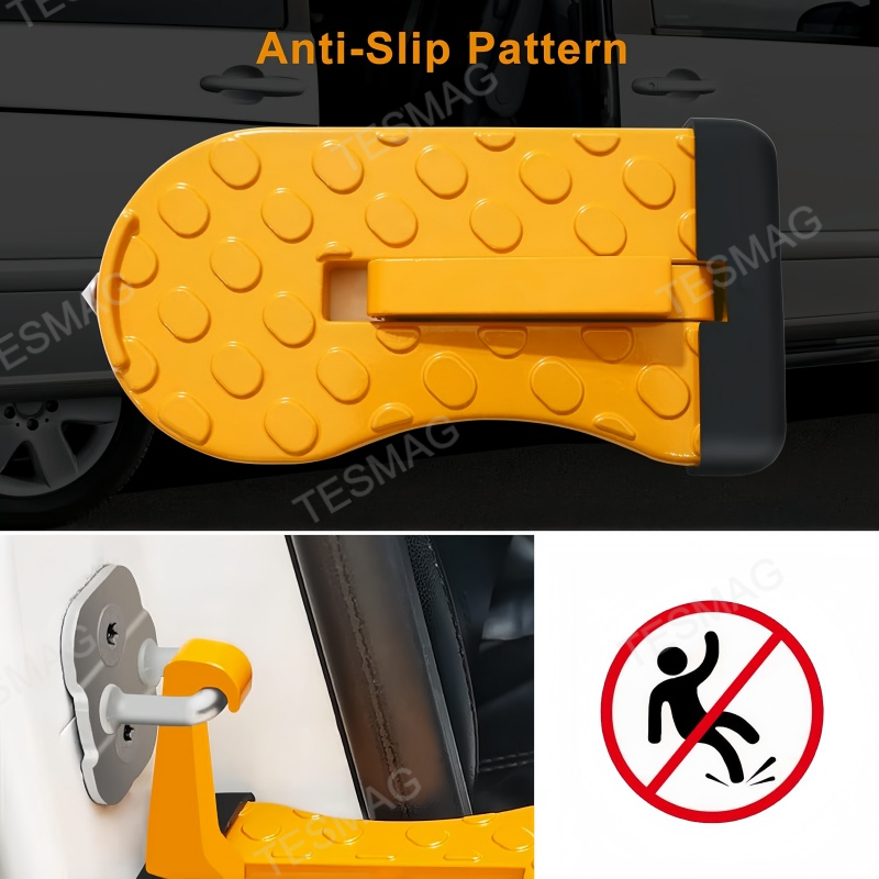 Universal Foldable Car Door Step With Emergency Hammer Function