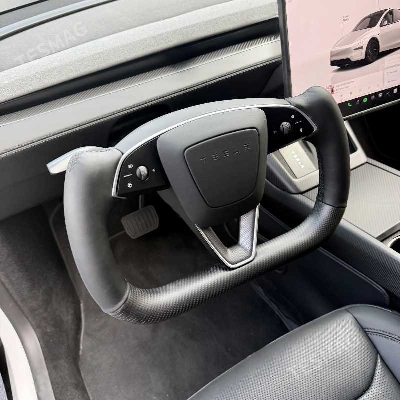 Upgrade Carbon Fiber Heated Yoke Steering Wheel for Tesla Model Y Juniper 2026+