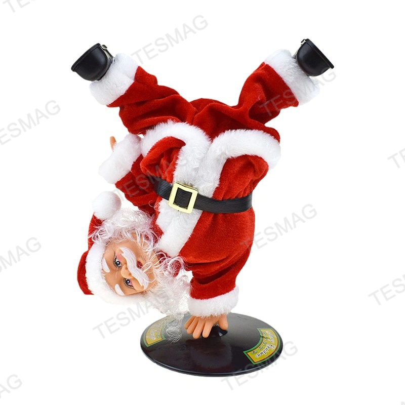 Upside-Down Spinning Breakdance Santa Decoration for Tesla