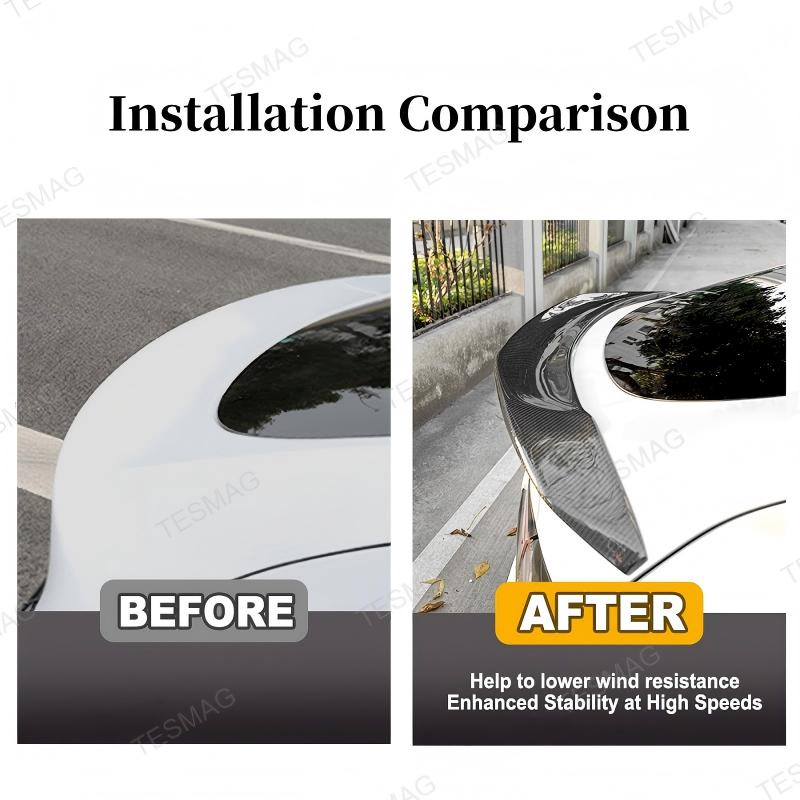 V-Style Carbon Fiber Rear Spoiler for Tesla Model Y Juniper