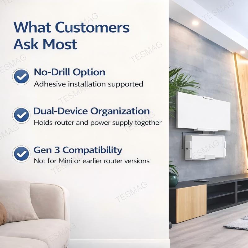 Wall Mount Kit for Starlink Gen 3 Router & Power Supply