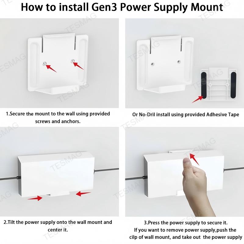 Wall Mount Kit for Starlink Gen 3 Router & Power Supply
