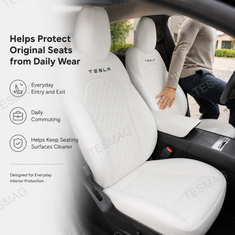 Nappa Leather Seat Covers 5 Seater for Tesla Model Y Juniper 2025–2026