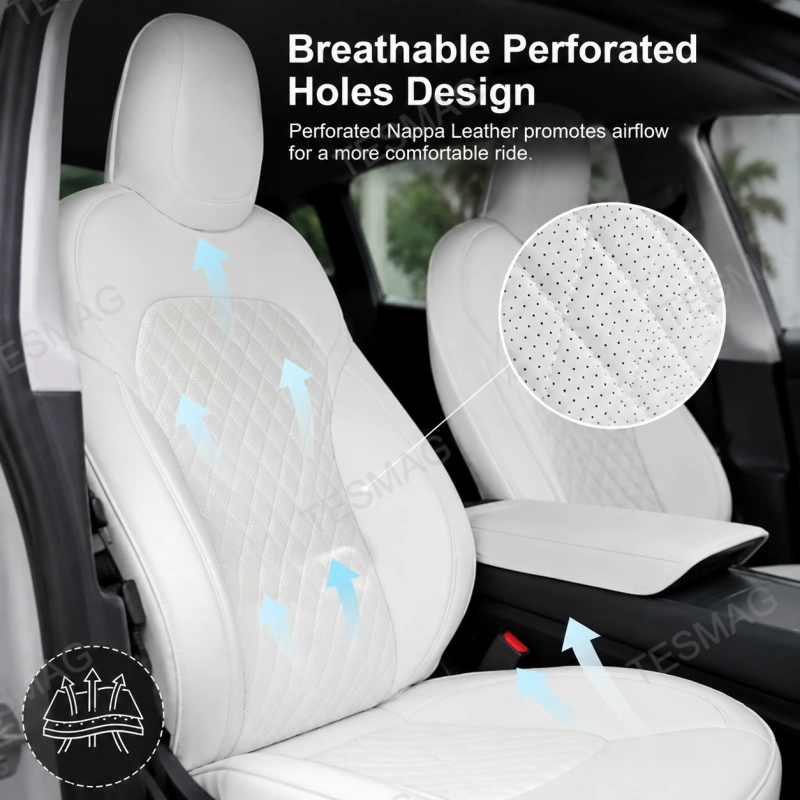 Nappa Leather Seat Covers 5 Seater for Tesla Model Y Juniper 2025–2026