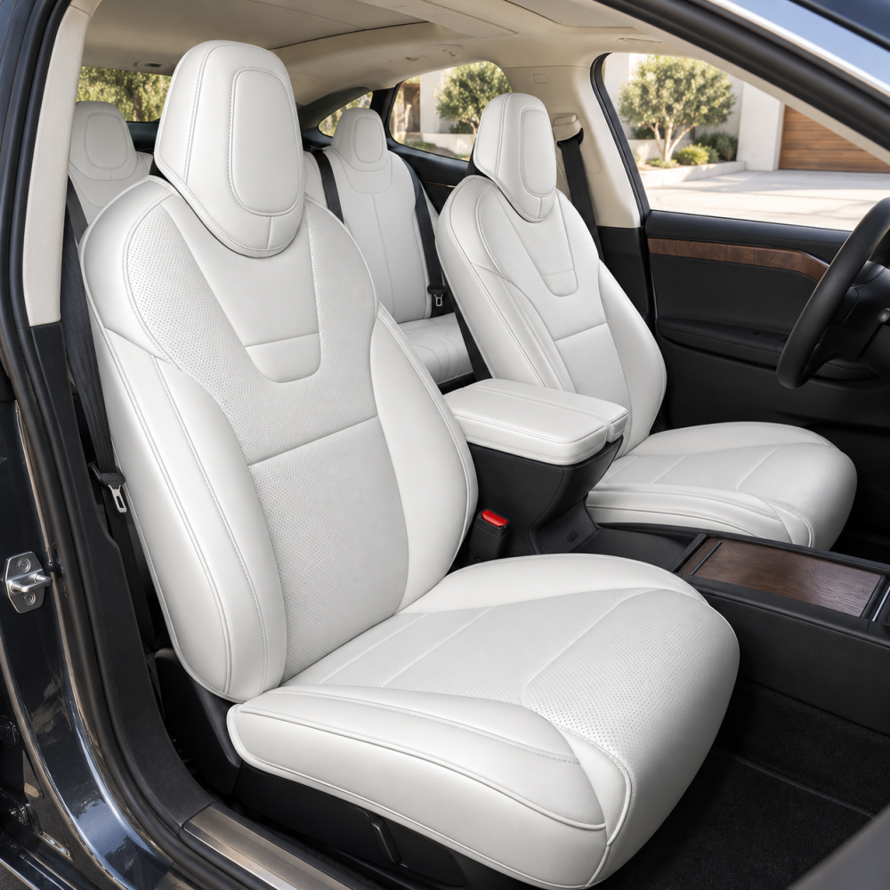 Full-Wrap Nappa Leather Seat Covers for Tesla Model S / Model X 5-Seater