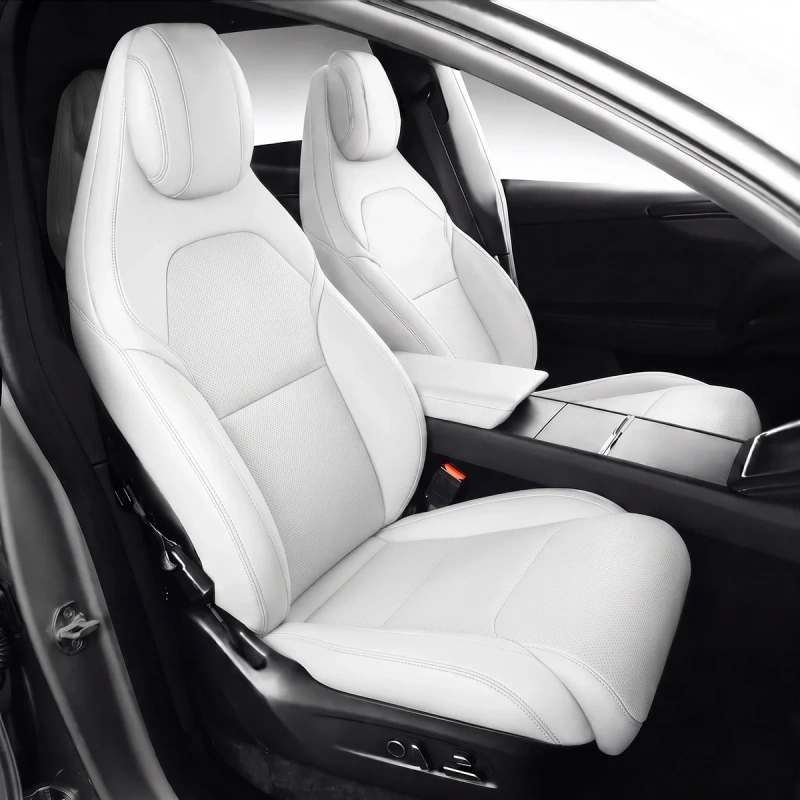 Full-Cover Nappa Leather Seat Covers for Tesla Model Y L 6-Seater