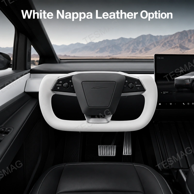 Nappa Leather Yoke Steering Wheel Frame for Tesla Cybertruck 2024-2026