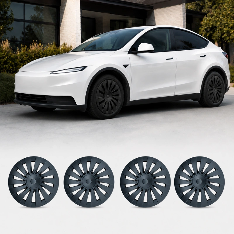 18-Inch Matte Black Aperture Wheel Covers for Tesla Model Y Standard 2026+