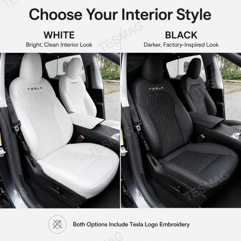 Nappa Leather Seat Covers 5 Seater for Tesla Model Y Juniper 2025–2026