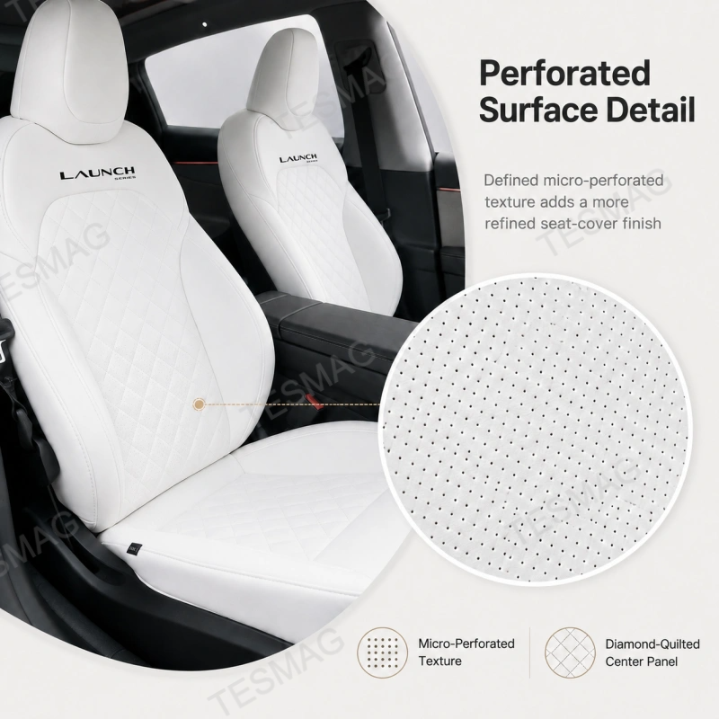 Diamond-Quilted Nappa Leather Seat Covers for Tesla Model Y Juniper Premium 2025.03+