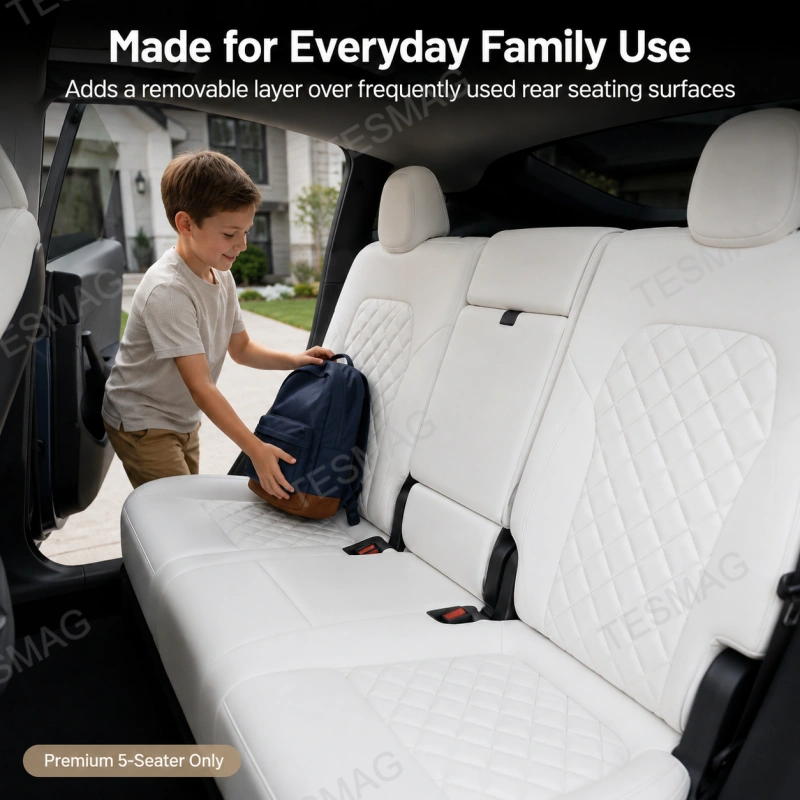 Diamond-Quilted Nappa Leather Seat Covers for Tesla Model Y Juniper Premium 2025.03+