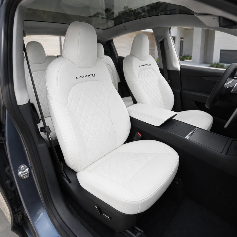 Diamond-Quilted Nappa Leather Seat Covers for Tesla Model Y Juniper Premium 2025.03+