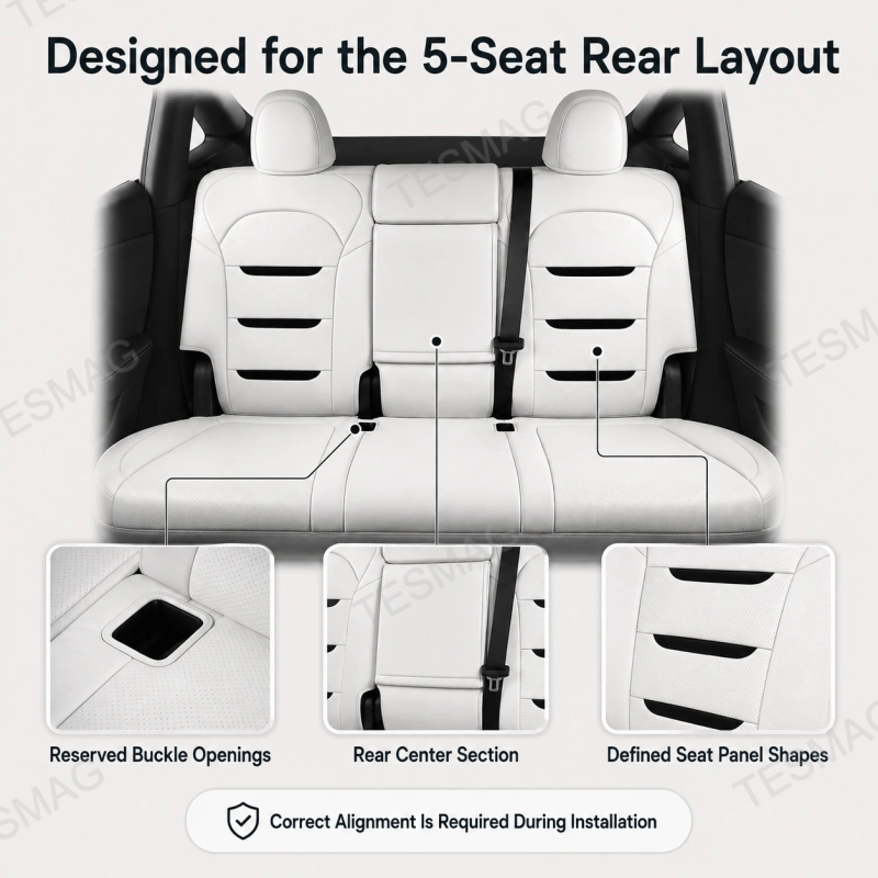 Nappa Leather Seat Covers for Model Y Juniper 2025.03+ Premium 5-Seater