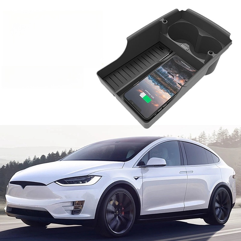 Wireless Charger and Storage Organizer for Tesla Model S/X Center Console