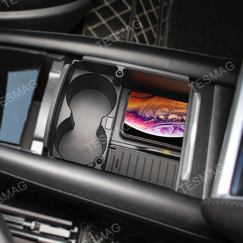 Wireless Charger and Storage Organizer for Tesla Model S/X Center Console