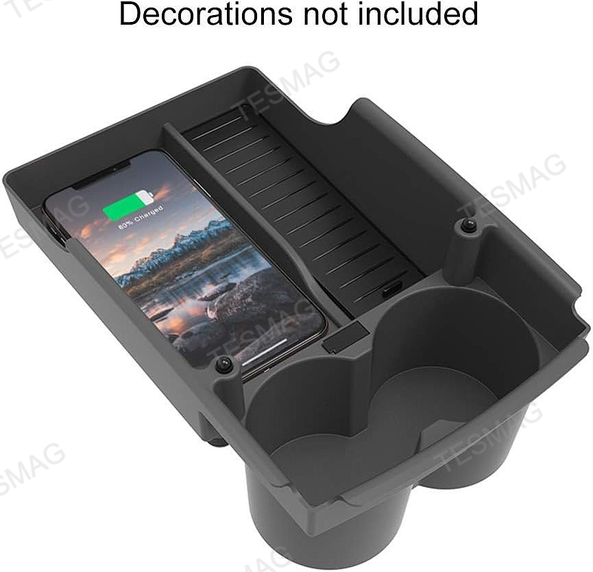 Wireless Charger and Storage Organizer for Tesla Model S/X Center Console