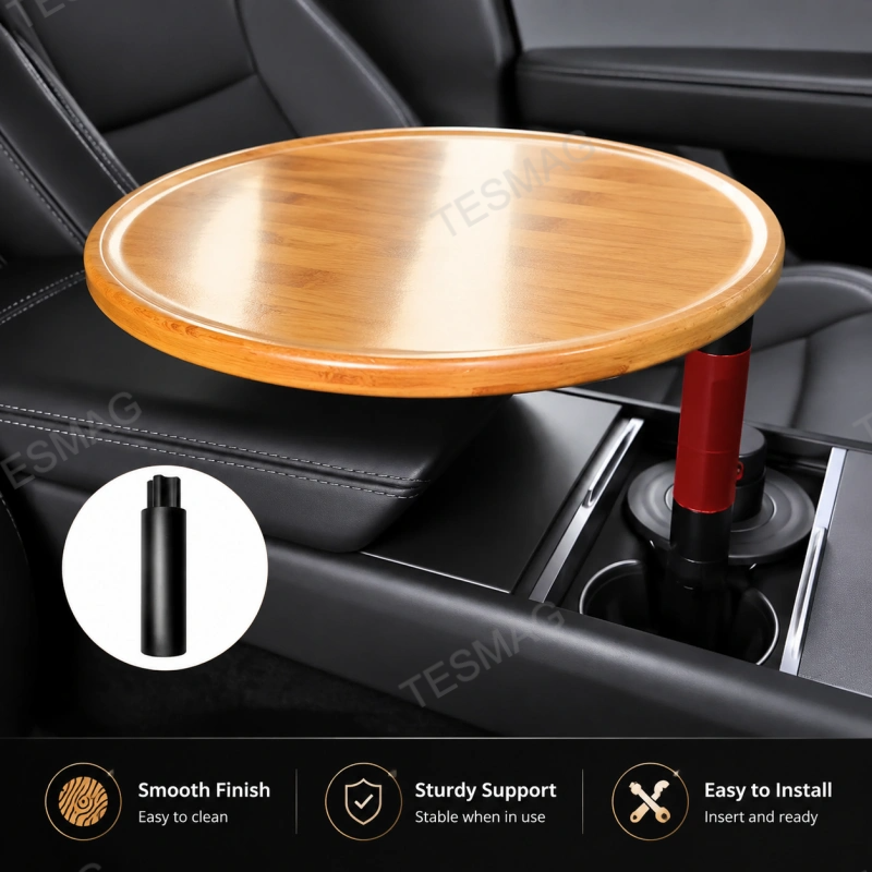 360° Swivel Cup Holder Car Desk for Tesla Model 3/Y/S/X