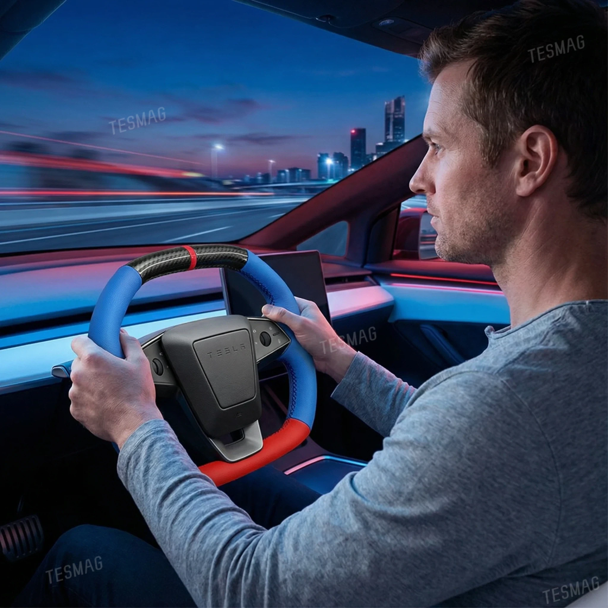 DIY Hand-Stitched Carbon Fiber Steering Wheel Cover for Cybertruck 2024+