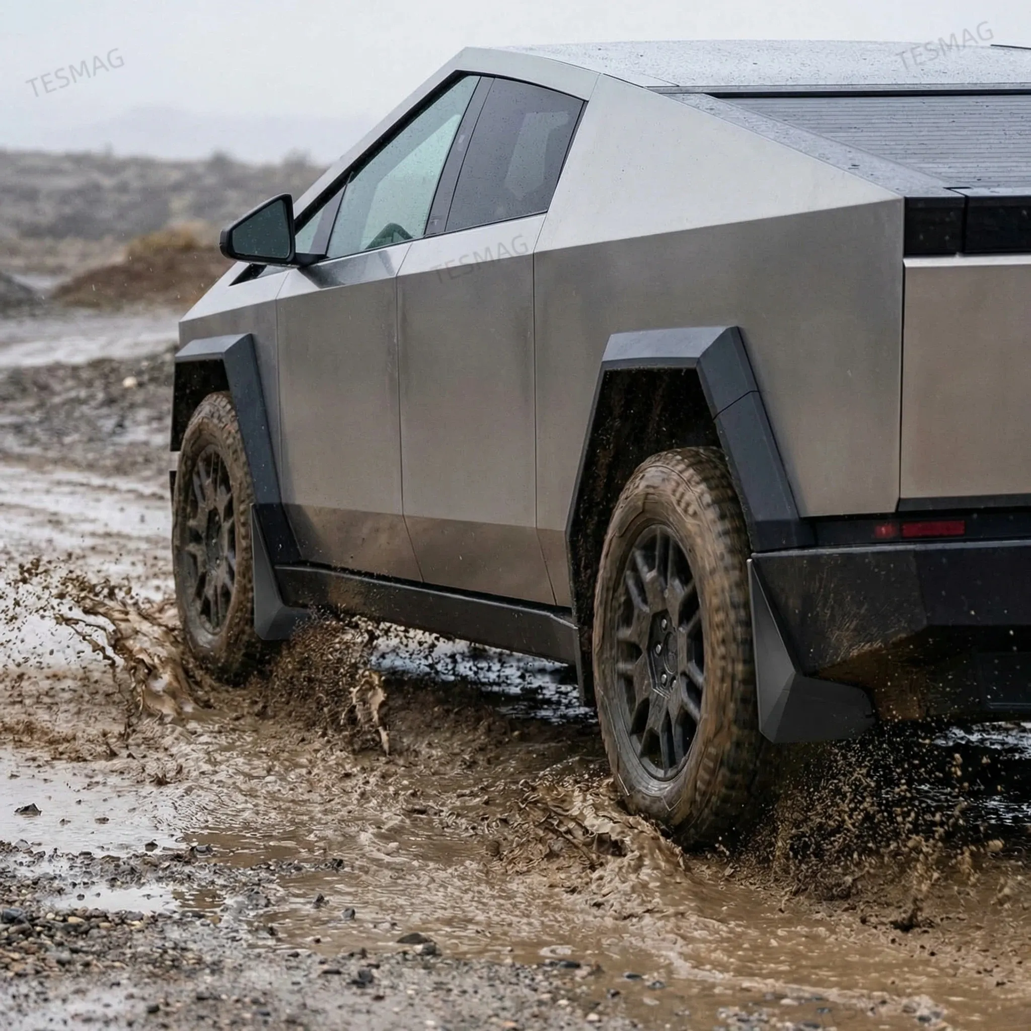 Premium TPE Mud Flaps for Tesla Cybertruck (2024+) – No-Drill Front & Rear Splash Guards