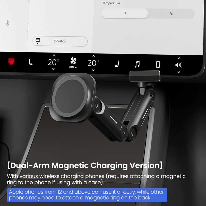 Adjustable Magnetic Wireless Car Charger Holder For Tesla Model 3/Y