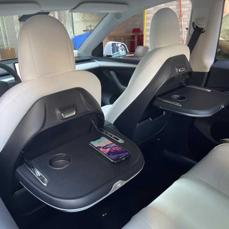 Seatback Foldable Table with Wireless Charging for Tesla Model 3/Y