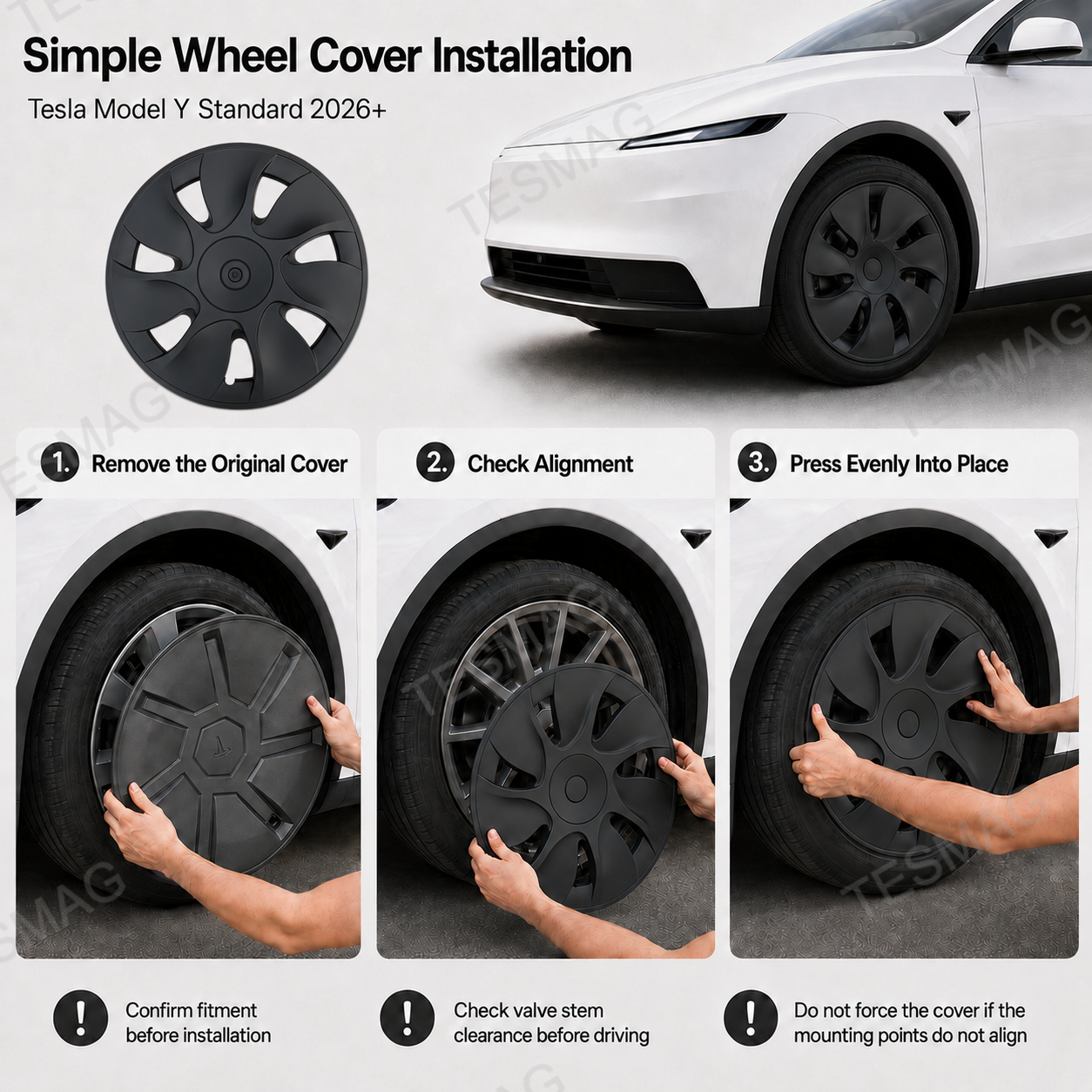 18-Inch Cyclone-Style Aperture Wheel Covers for Tesla Model Y Standard 2026+ 