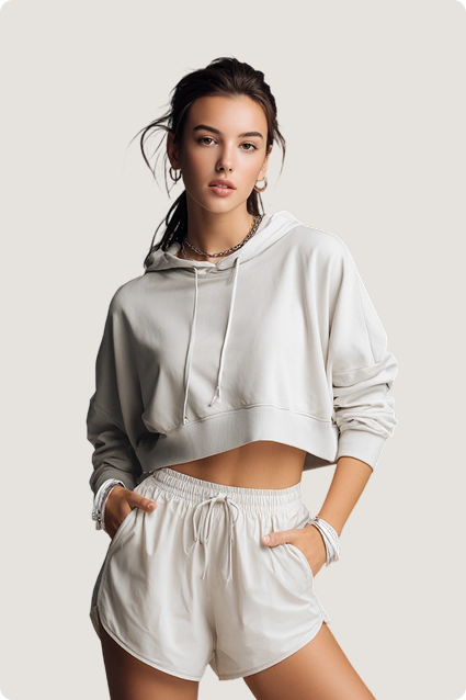 Hooded Drawstring Utility Jacket