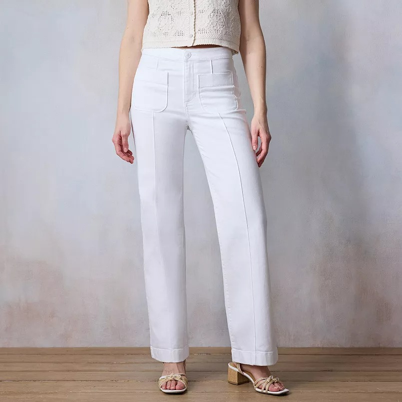 Women's High-Waisted Wide Leg Trouser Jeans