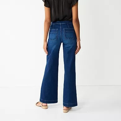 Women's High-Waisted Wide Leg Trouser Jeans