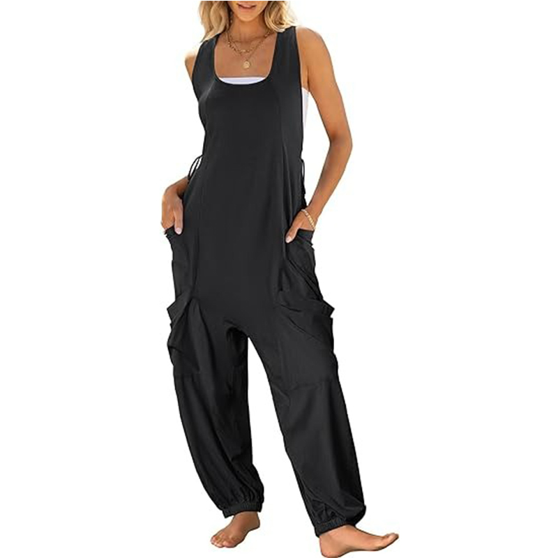2024 Women Overalls Jumpsuits Loose Casual Dressy Sleeveless Baggy Harem Pants Romper Jumpers