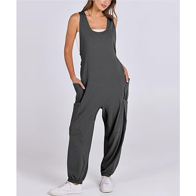 2024 Women Overalls Jumpsuits Loose Casual Dressy Sleeveless Baggy Harem Pants Romper Jumpers