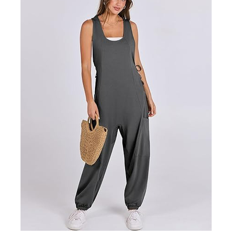 2024 Women Overalls Jumpsuits Loose Casual Dressy Sleeveless Baggy Harem Pants Romper Jumpers