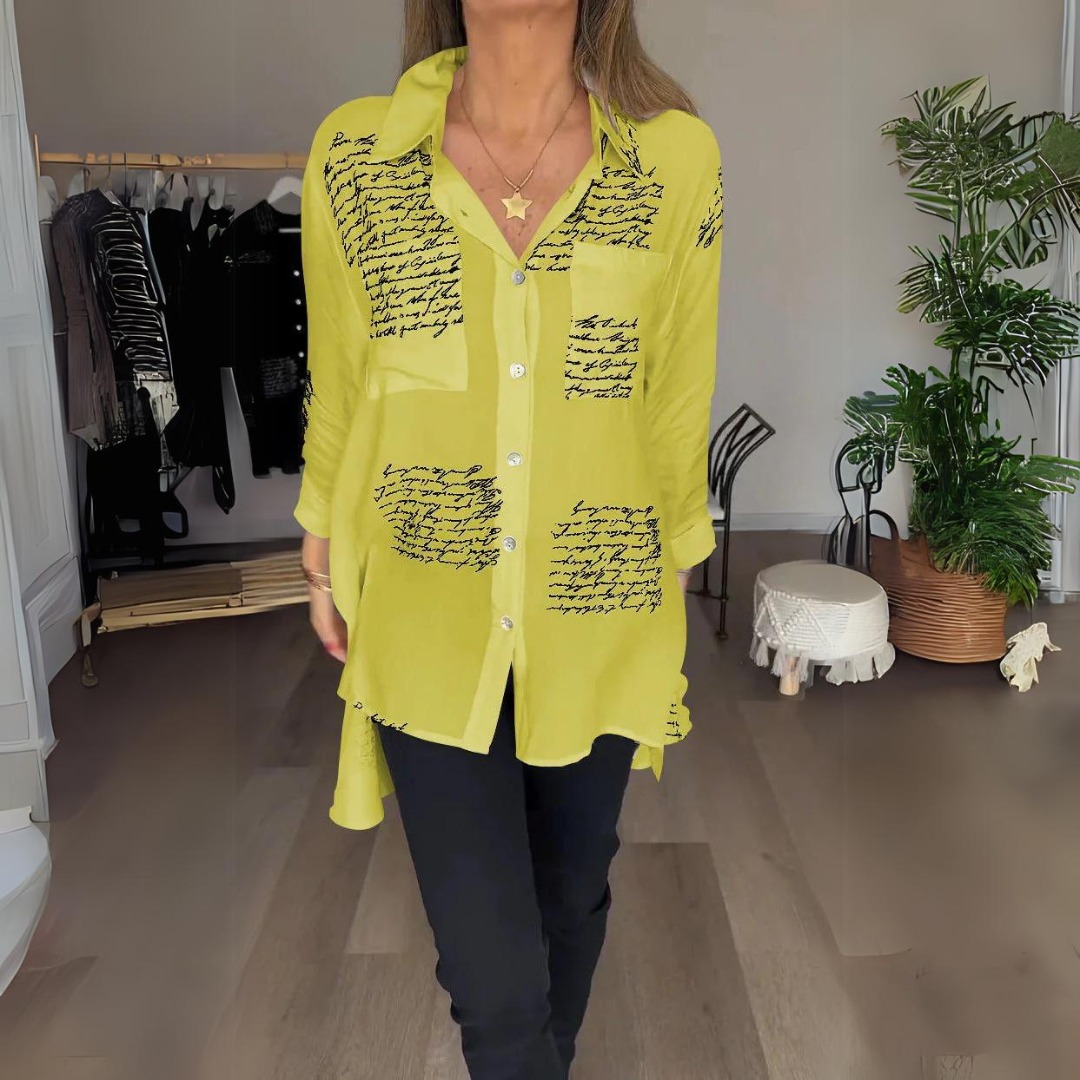 Letter Print Fashion Lapel Shirt(BUY 2 FREE SHIPPING)