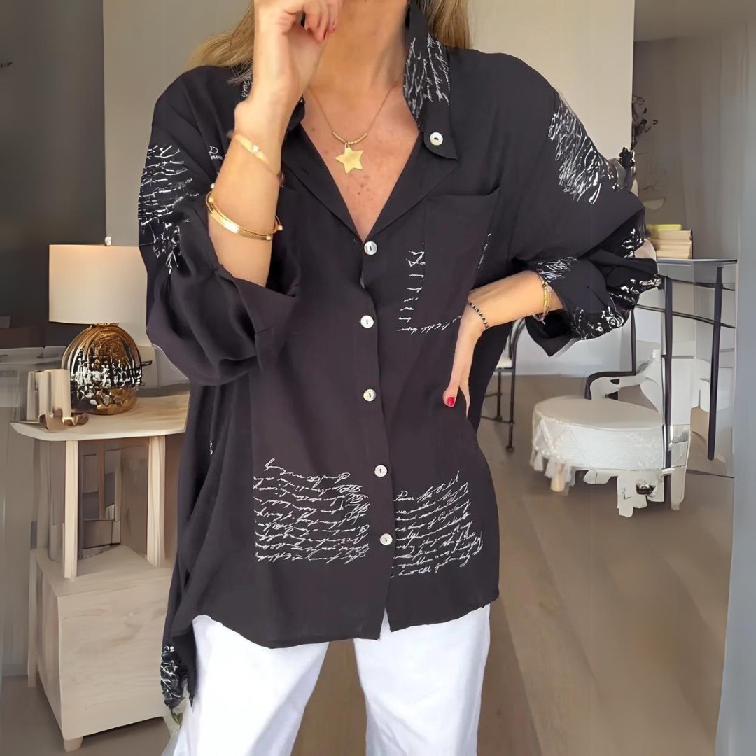 Letter Print Fashion Lapel Shirt(BUY 2 FREE SHIPPING)