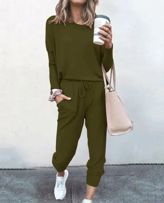 😍Two Piece Women Tracksuit Clothes Set Outfit Autumn Long Sleeve Clothing Sweatshirt Pants