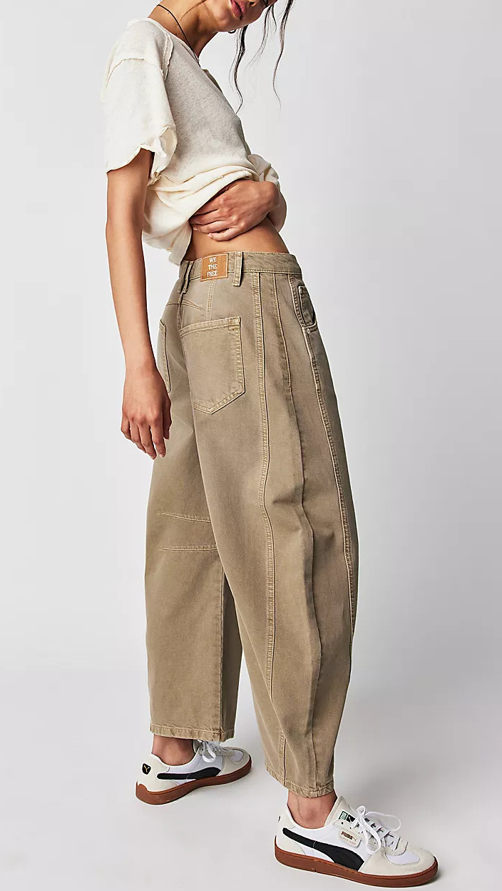 Mid low waist wide leg wide leg