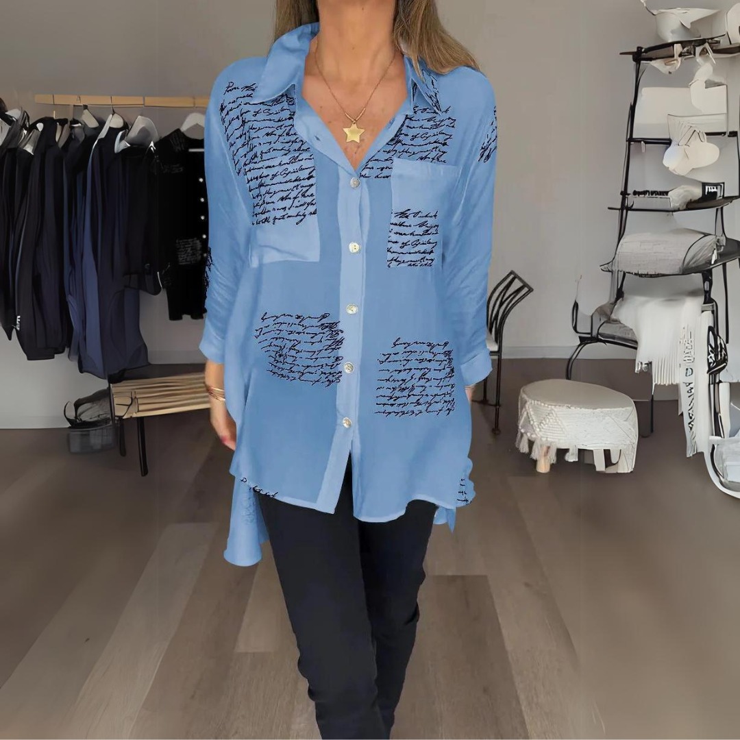 Letter Print Fashion Lapel Shirt(BUY 2 FREE SHIPPING)