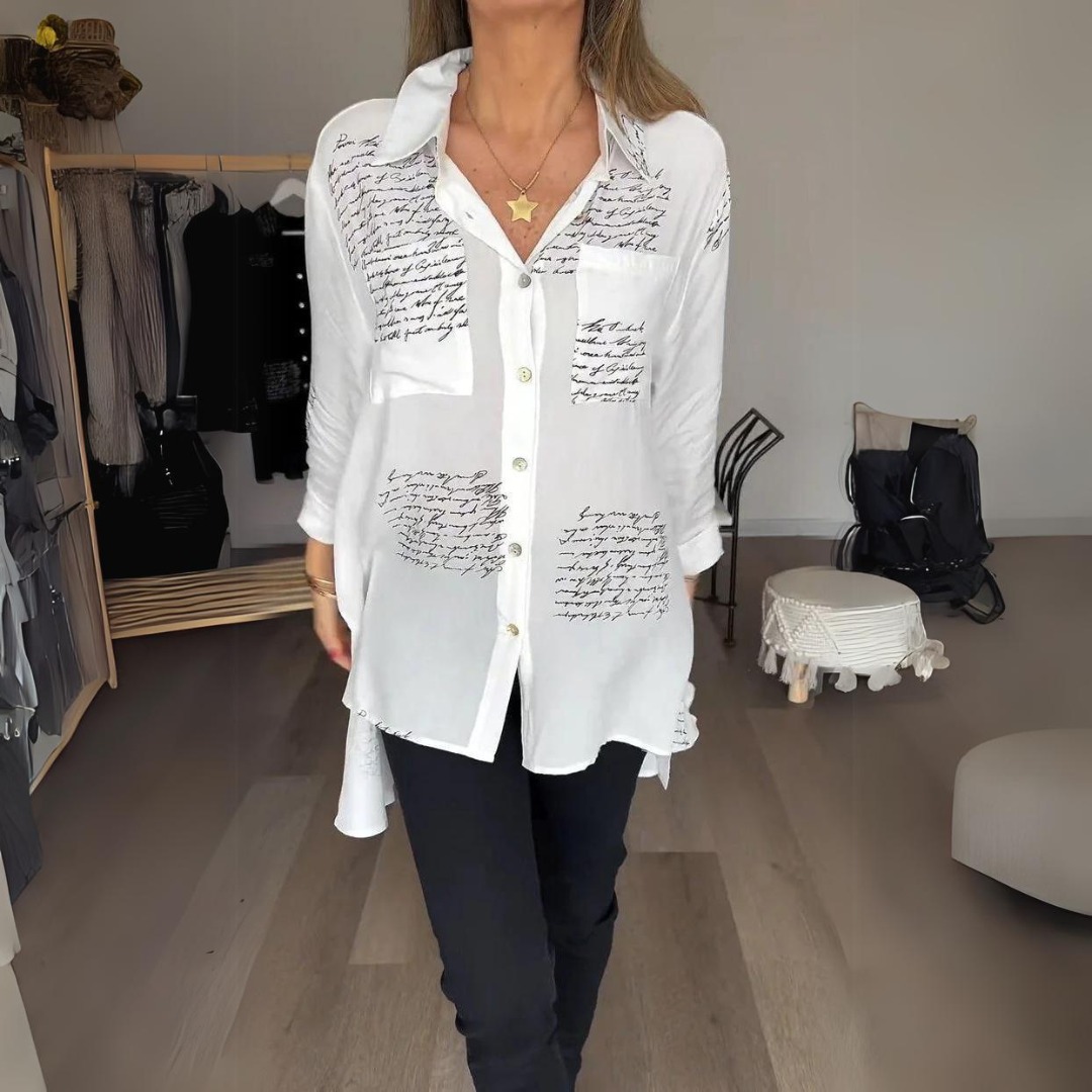 Letter Print Fashion Lapel Shirt(BUY 2 FREE SHIPPING)