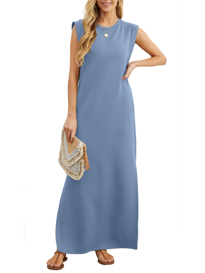 HOT SALE-WOMEN SUMMER CASUAL LOOSE SPLIT WRINKLE-FREE LONG DRESS(BUY 2 FREE SHIPPING)