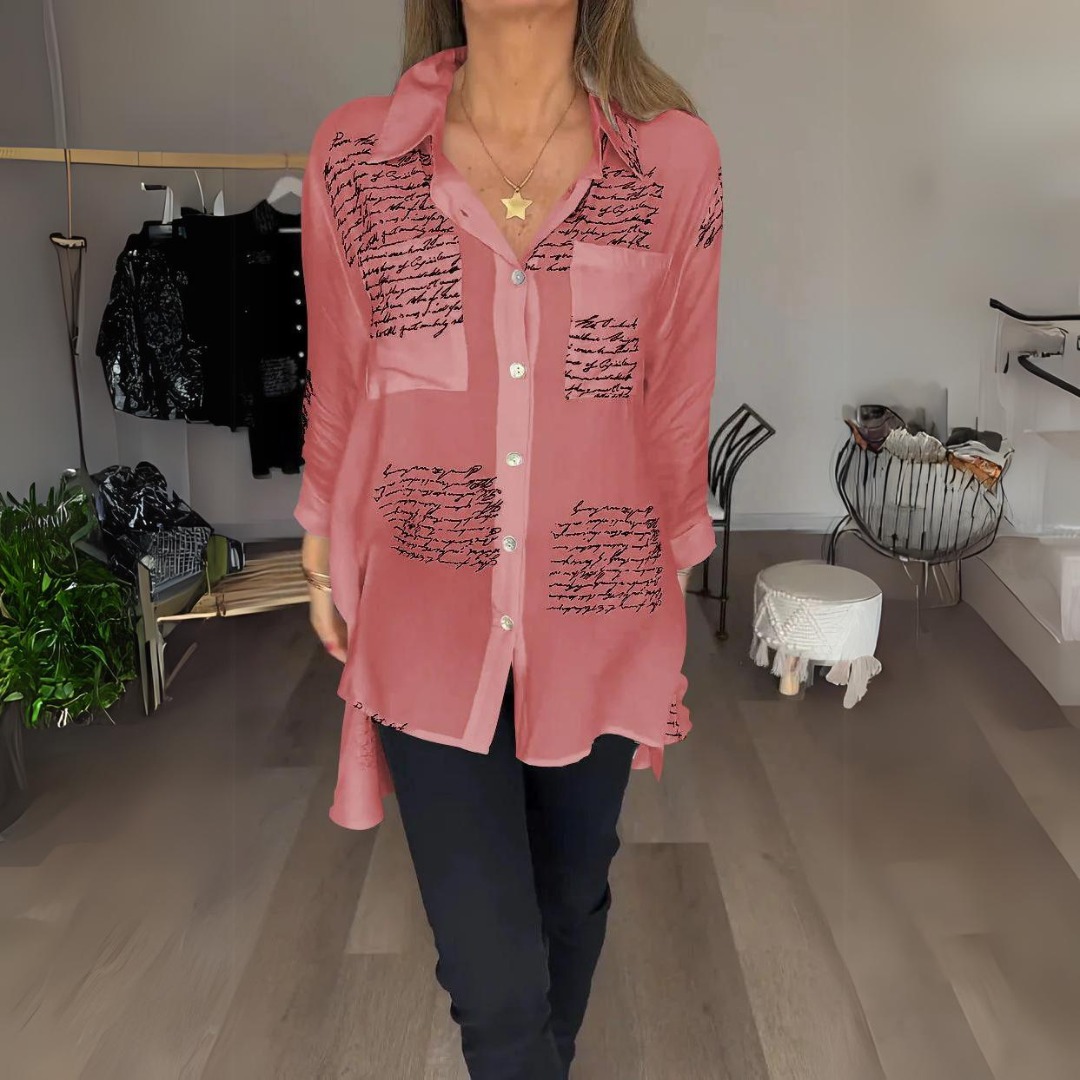 Letter Print Fashion Lapel Shirt(BUY 2 FREE SHIPPING)