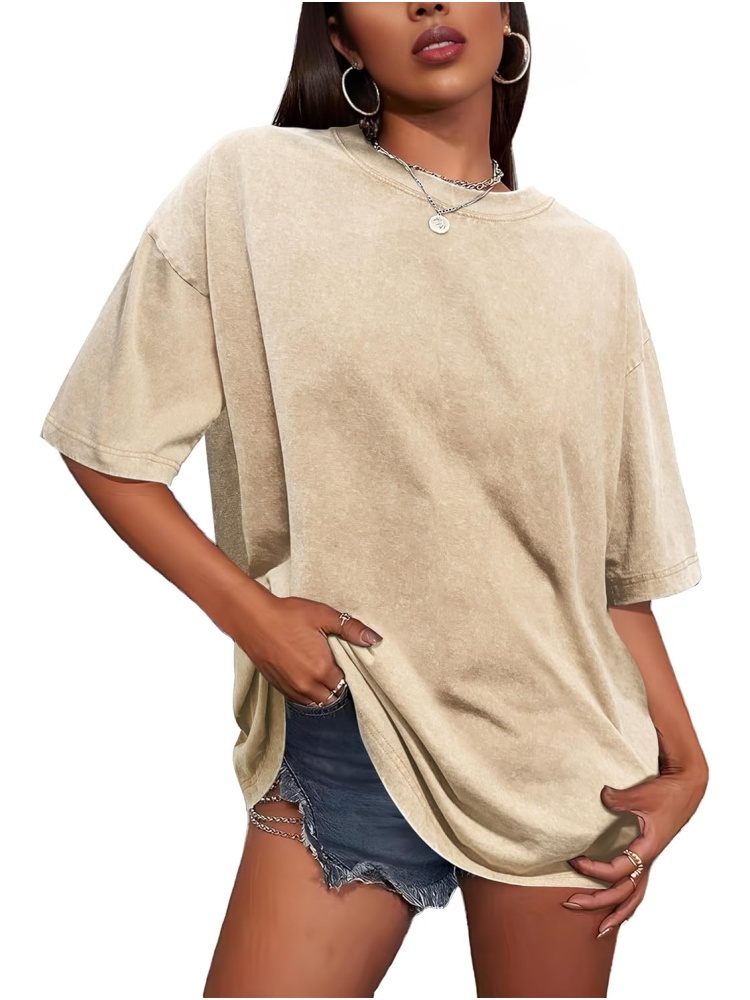 Women's Vintage Baggy Grunge Wash Cotton Tees (BUY 3 FREE SHIPPING )