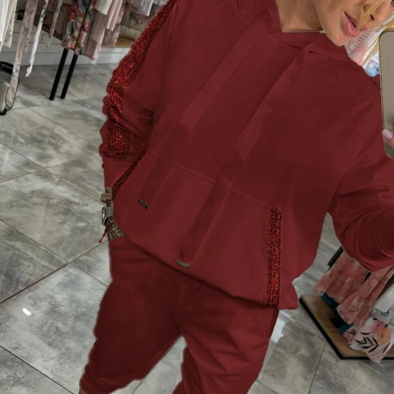 Women’s Drawstring Hooded Tops ＆ Pants 2-Piece Set(BUY 2 FREE SHIPPING)