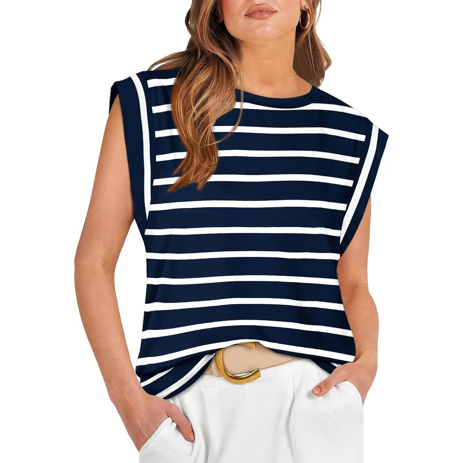 Basic Tee Casual Cap Sleeve Tops（BUY 2 FREE SHIPPING)