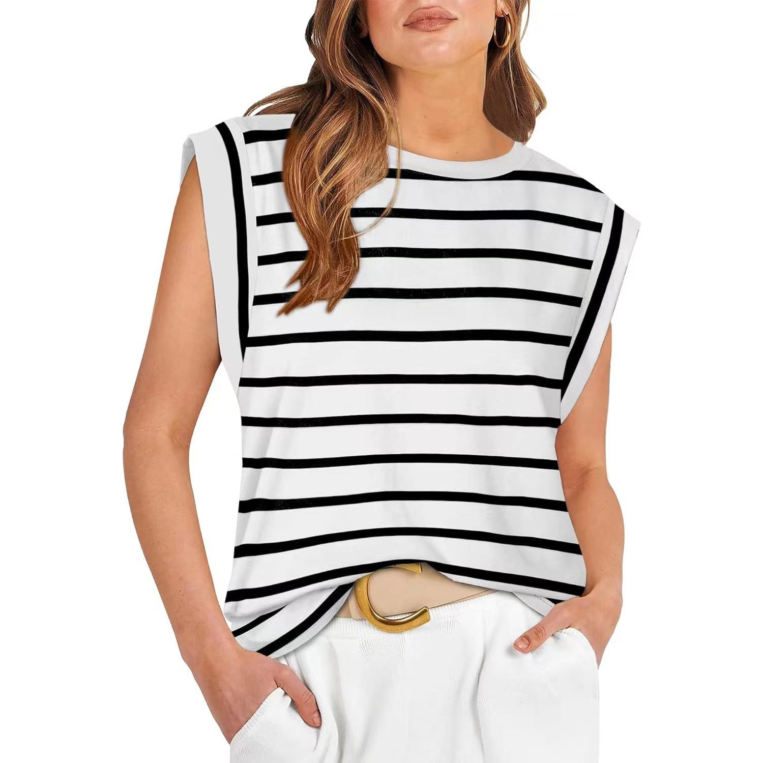 Basic Tee Casual Cap Sleeve Tops（BUY 2 FREE SHIPPING)